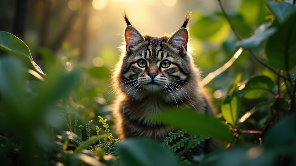 Majestic Jungle Cat in Stealthy Pose