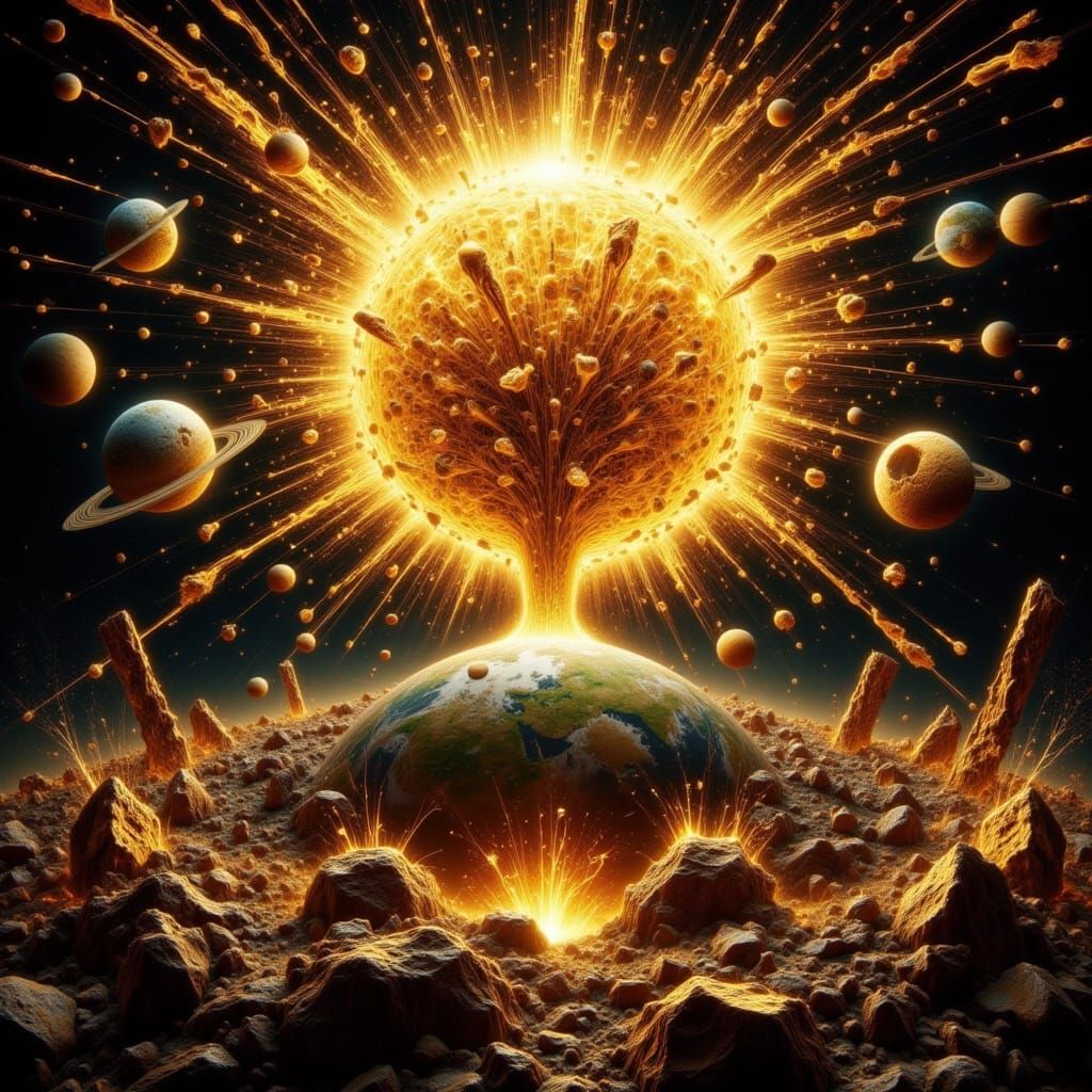 Surreal Apocalyptic Earth Shatters Under Cosmic Attack