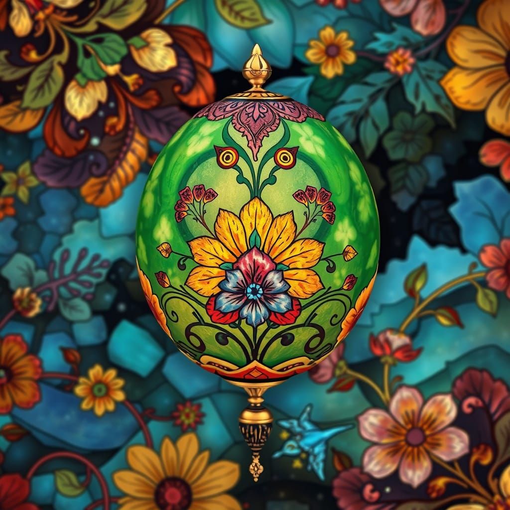 Ornate Eggshell Patterns in Vibrant Colors