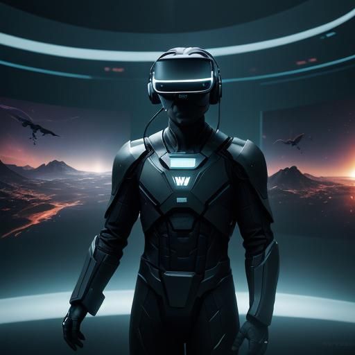 VR Room with Cinematic Lighting and Vibrant Colors