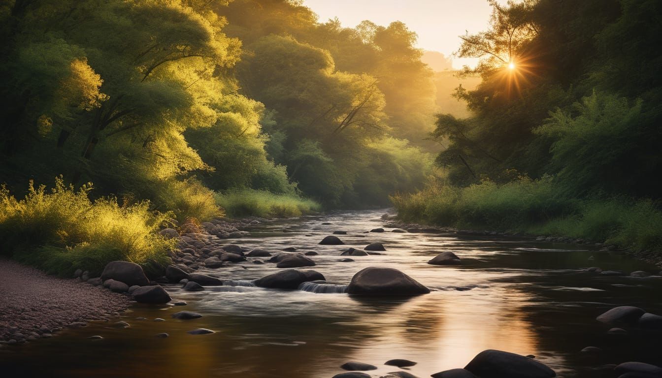 Small River at Daybreak: Landscape Photography