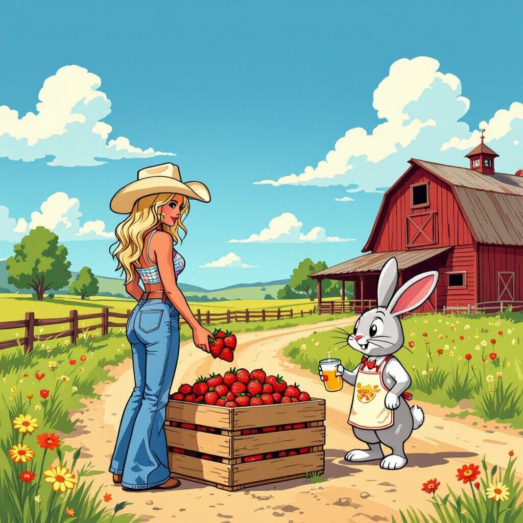 Britney Spears as Cowgirl Cartoon Character