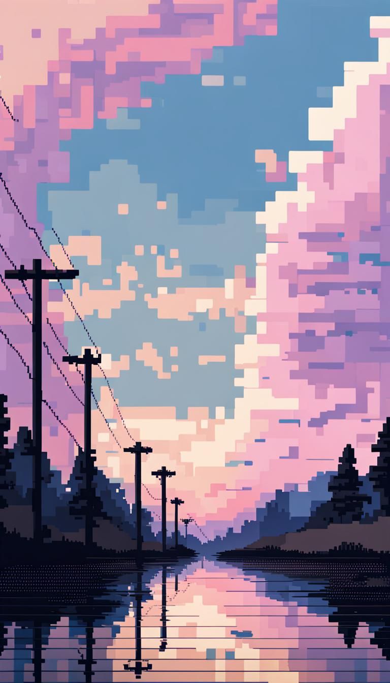 Pixel Art Sky Without Landscape or Pink