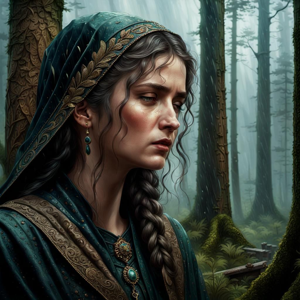 Ethereal Mourning in Glistening Woods