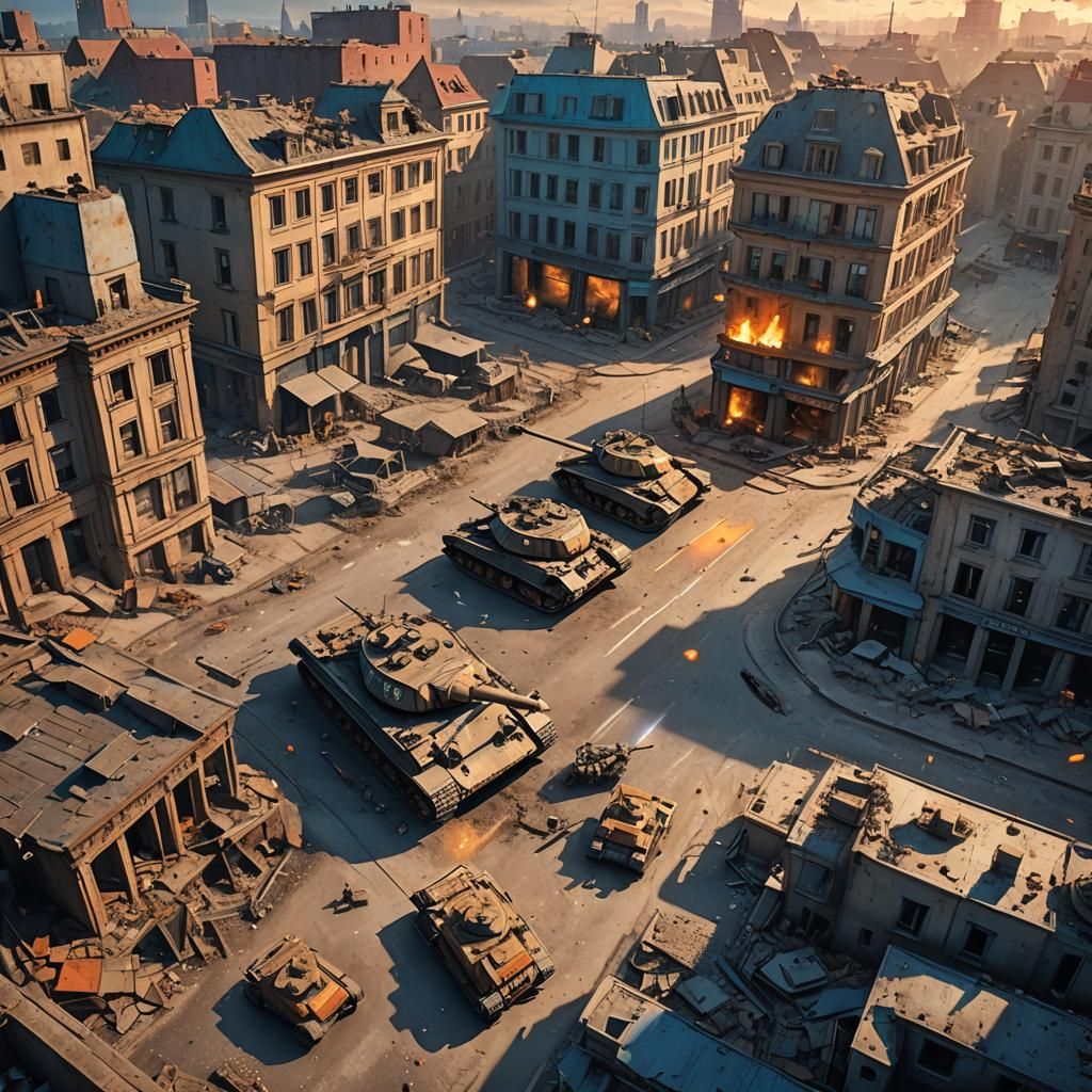 American Tanks Clash with German Forces in Berlin