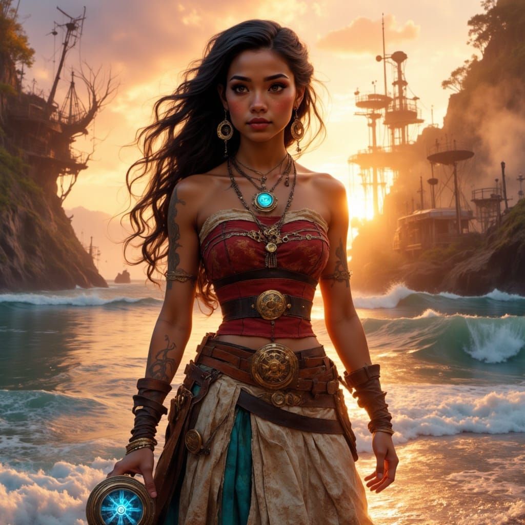 Moana in Steampunk Island Paradise