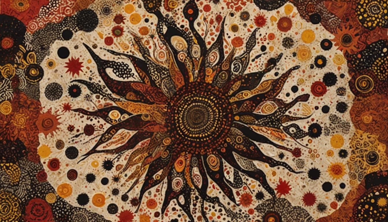Aboriginal Batik Star Factory in Earthy Colors