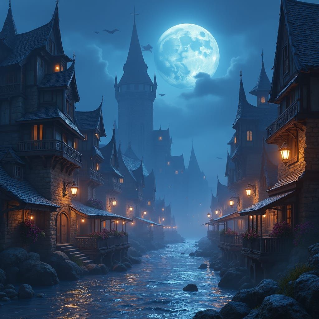 Waterdeep Streets Under Selûne's Gaze: D&D Setting