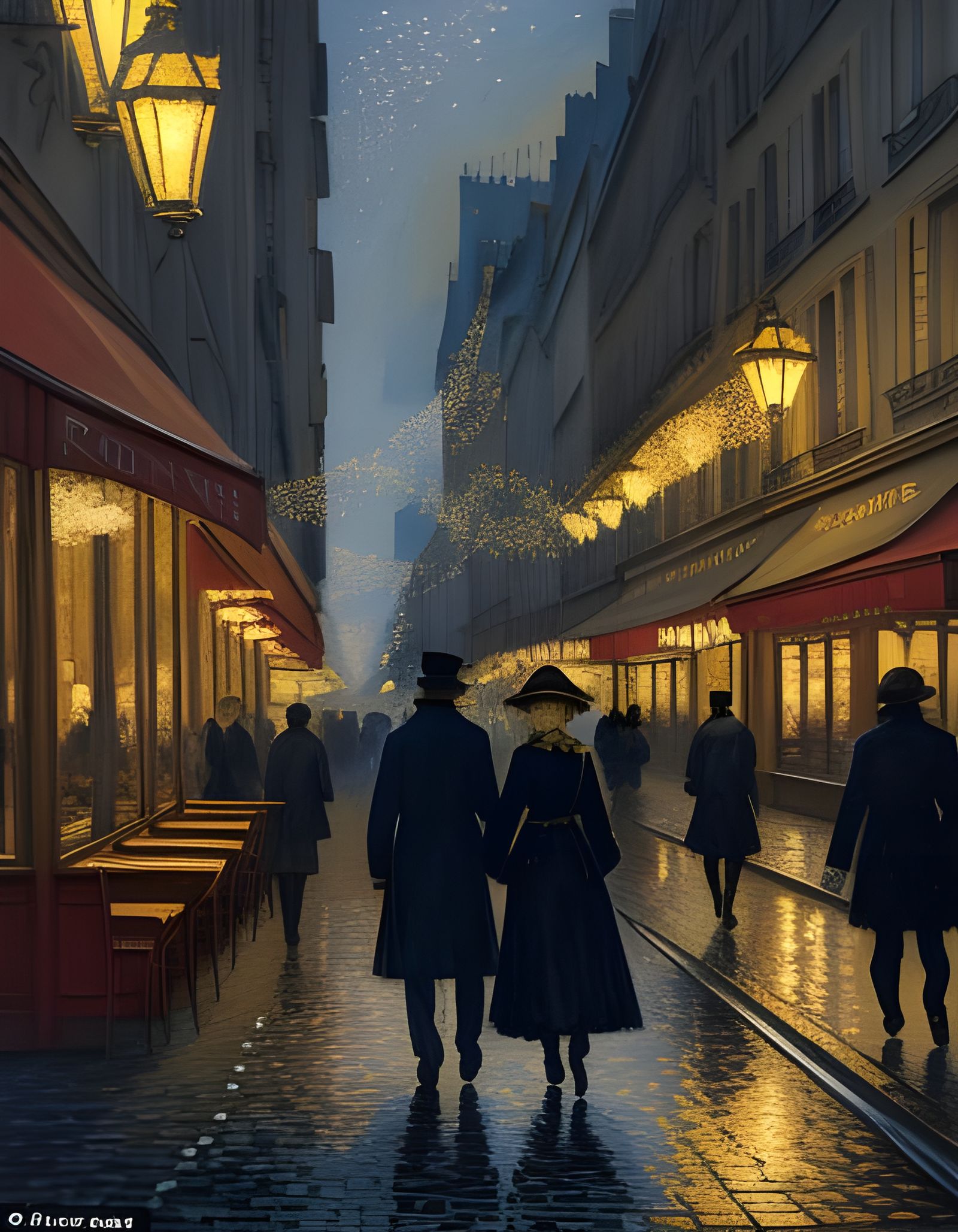 Parisian Nightlife in the Style of Toulouse Lautrec