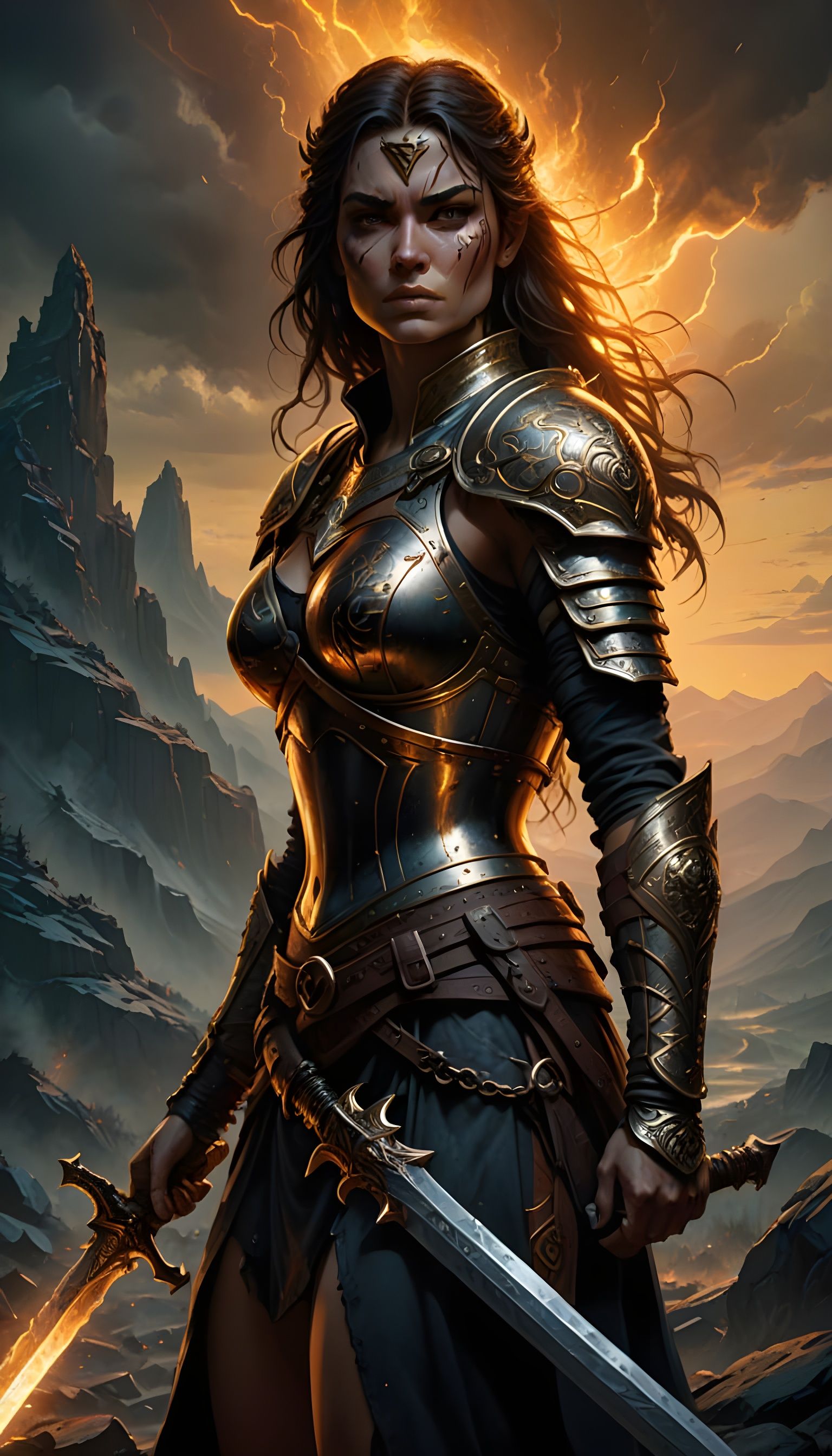 Proud Fantasy Warrior Stands Tall in Nordthra, Unyielding St...