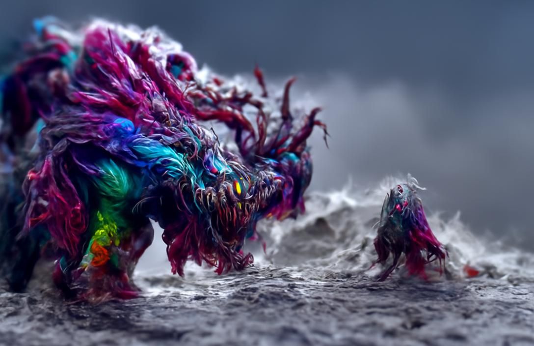 Mutant Nightmare Creature Emerges from Ocean Storm