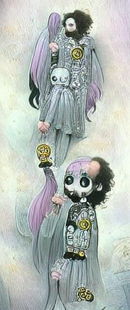 Chibi Magical Girl Transformation in Art Nouveau Style