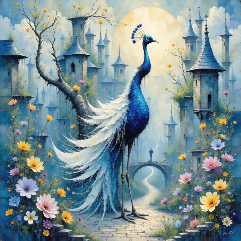 Whimsical Peacock in Vibrant Color