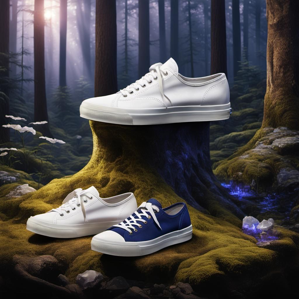 White Sneakers in Mystical Forest Concept Art