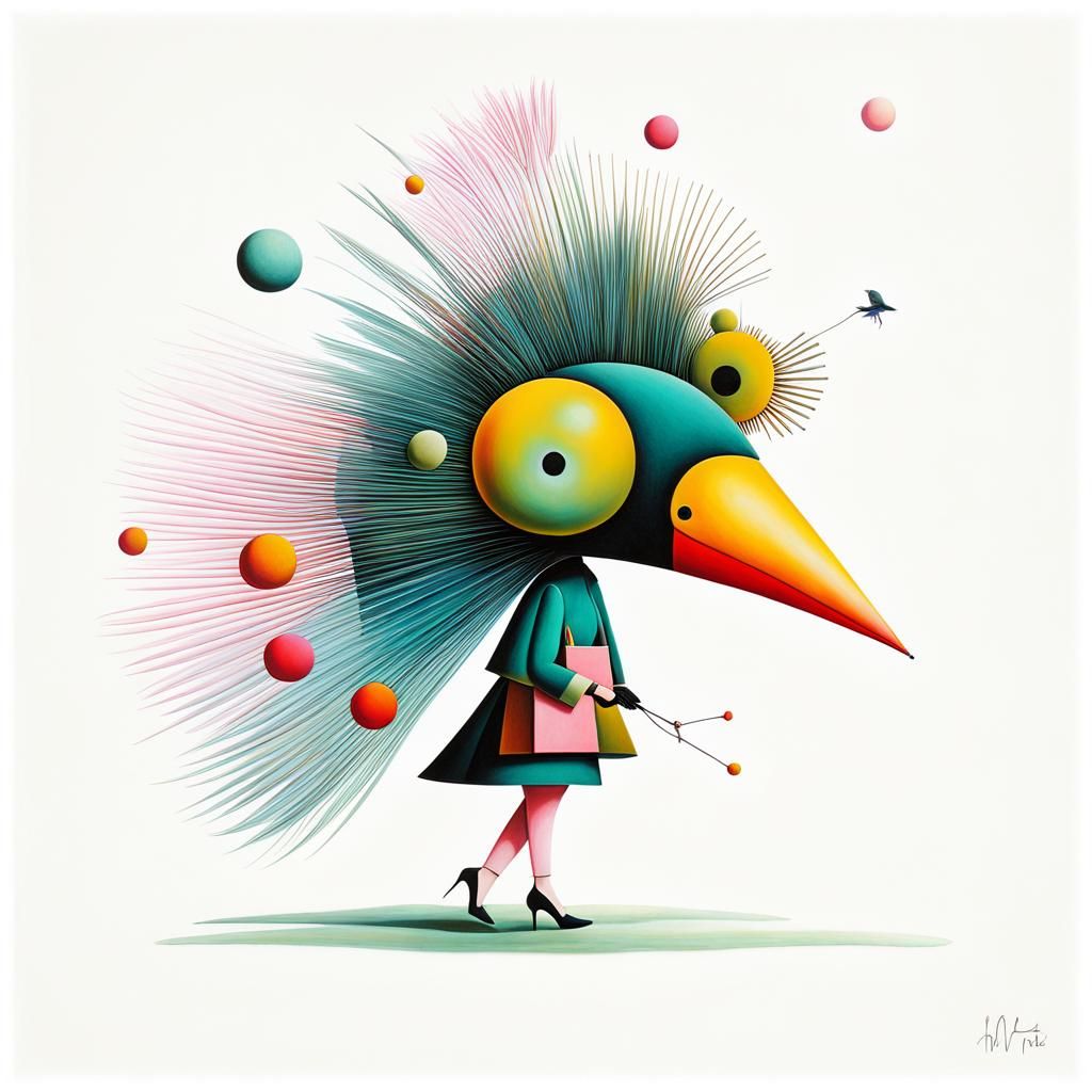 Surrealist Lady with Herbs, Digital Art