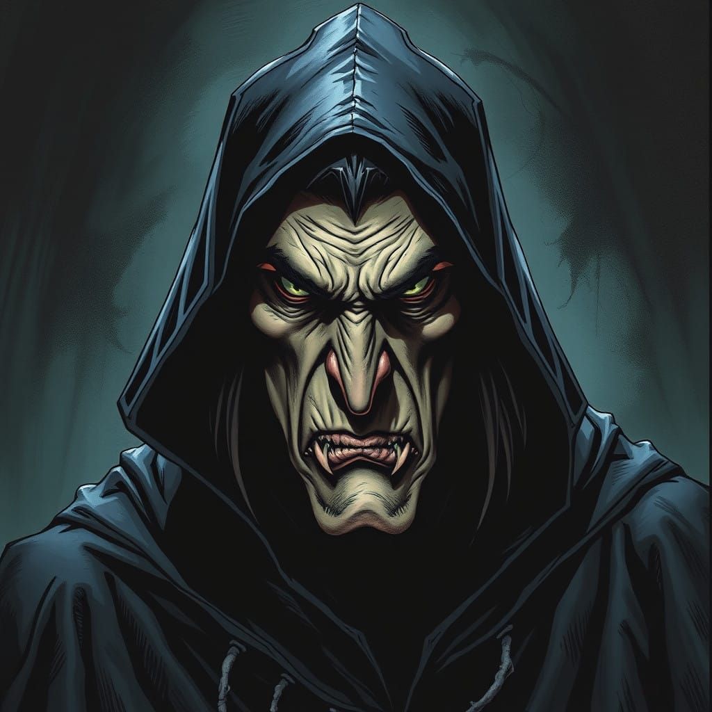 Dark Fantasy Villain with Sinister Cleft Chin