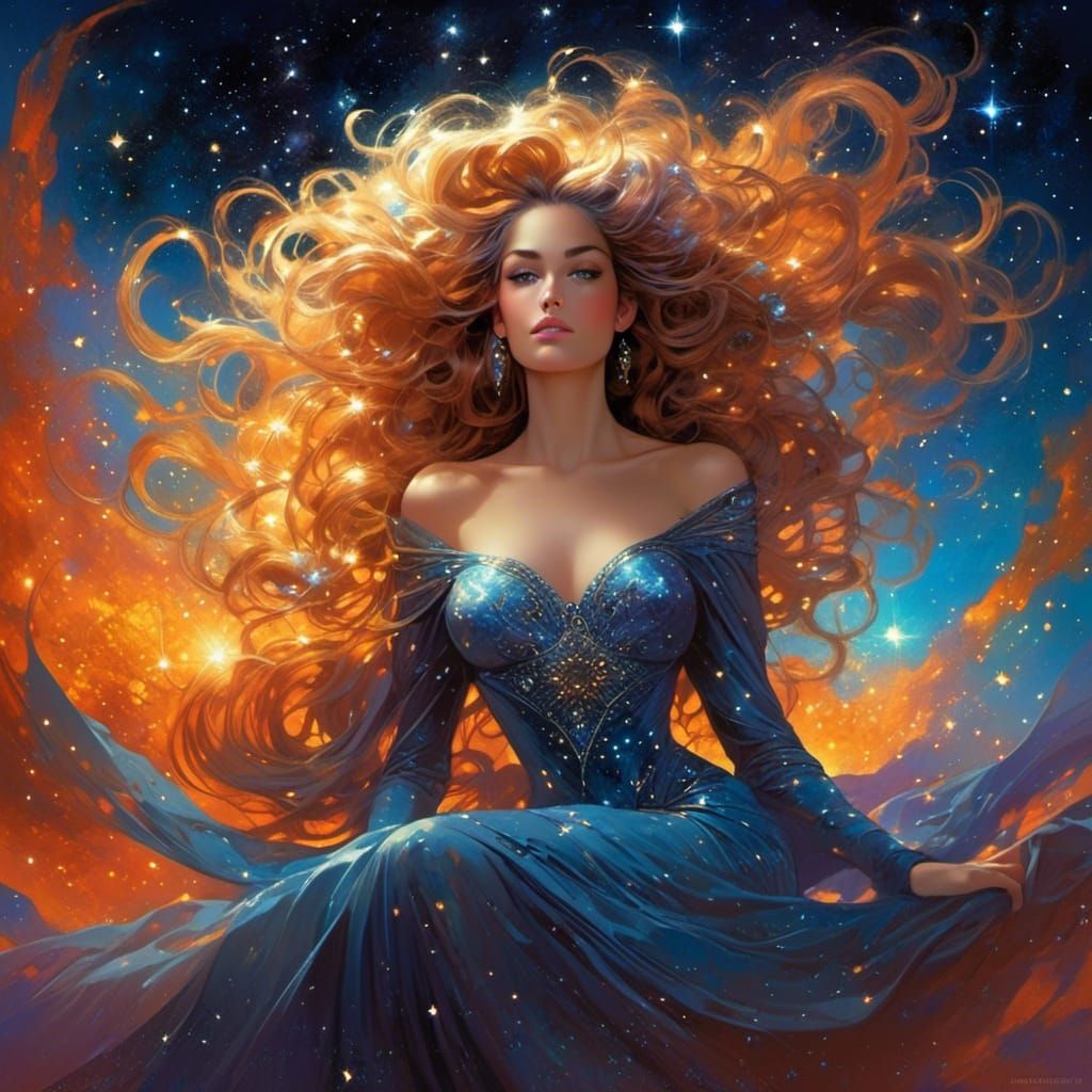 Cosmic Star Hair in Ethereal Fantasy Style