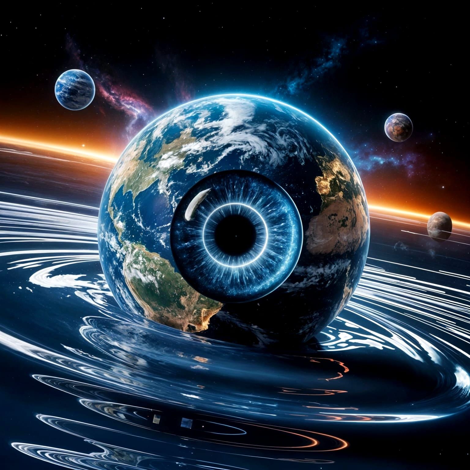 Earth Transforms Into a Cosmic Eye