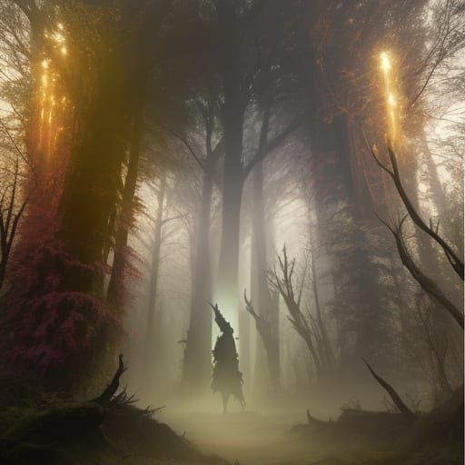 Gothic Angel in Dark Fantasy Landscape