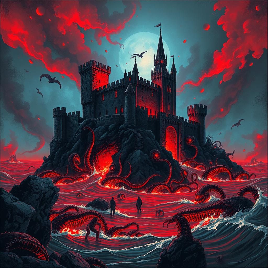 Dystopian Castle on Alien Shore