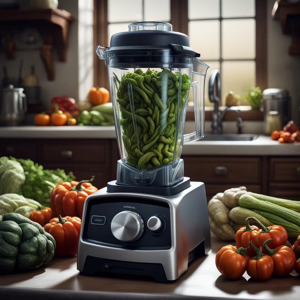 Macabre Goblin Vitamix with Terrified Vegetables