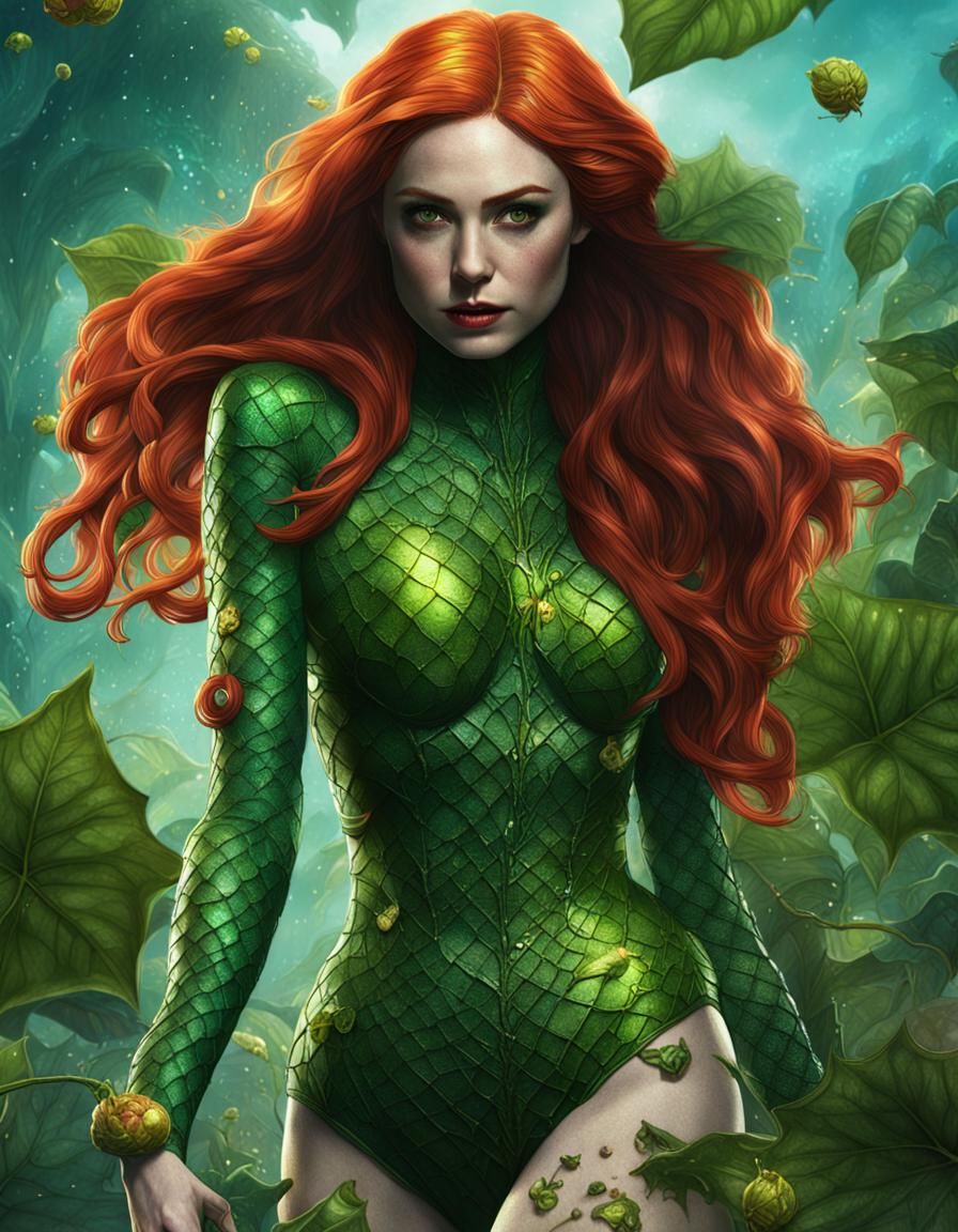 Karen Gillan as Poison Ivy: Detailed Fantasy Art