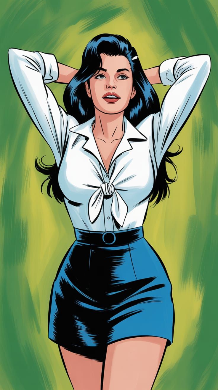 Veronica knew that she looked hot when she put her hands beh...