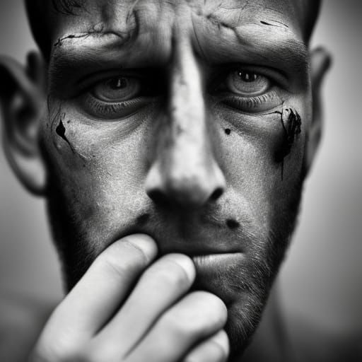Emotional Male Portrait in Photographic Style