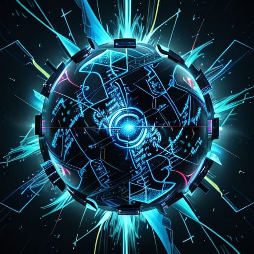 Glowing Microscopic Vortex in Electric Blue Storm