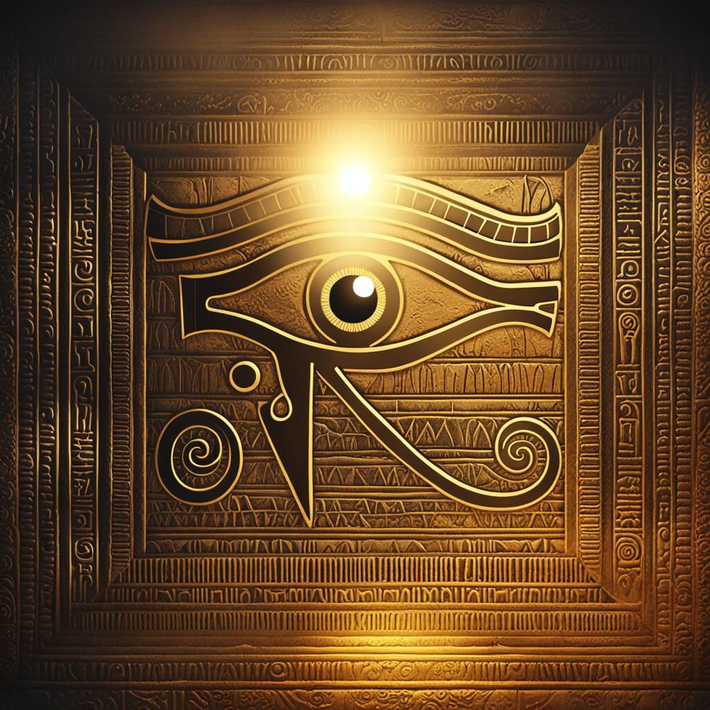 Mystical Eye of Horus in Ancient Egyptian Temple