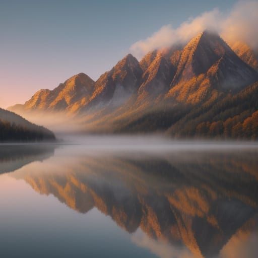 Golden Sunrise Over Misty Mountains: Landscape Photography