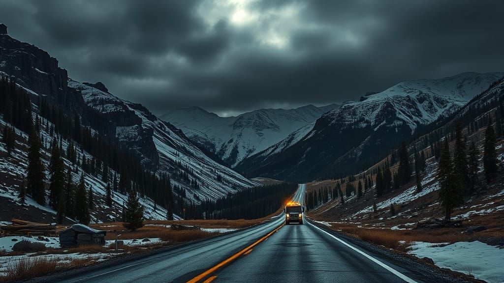 Mountain Passway: Hyperrealistic HDR Landscape