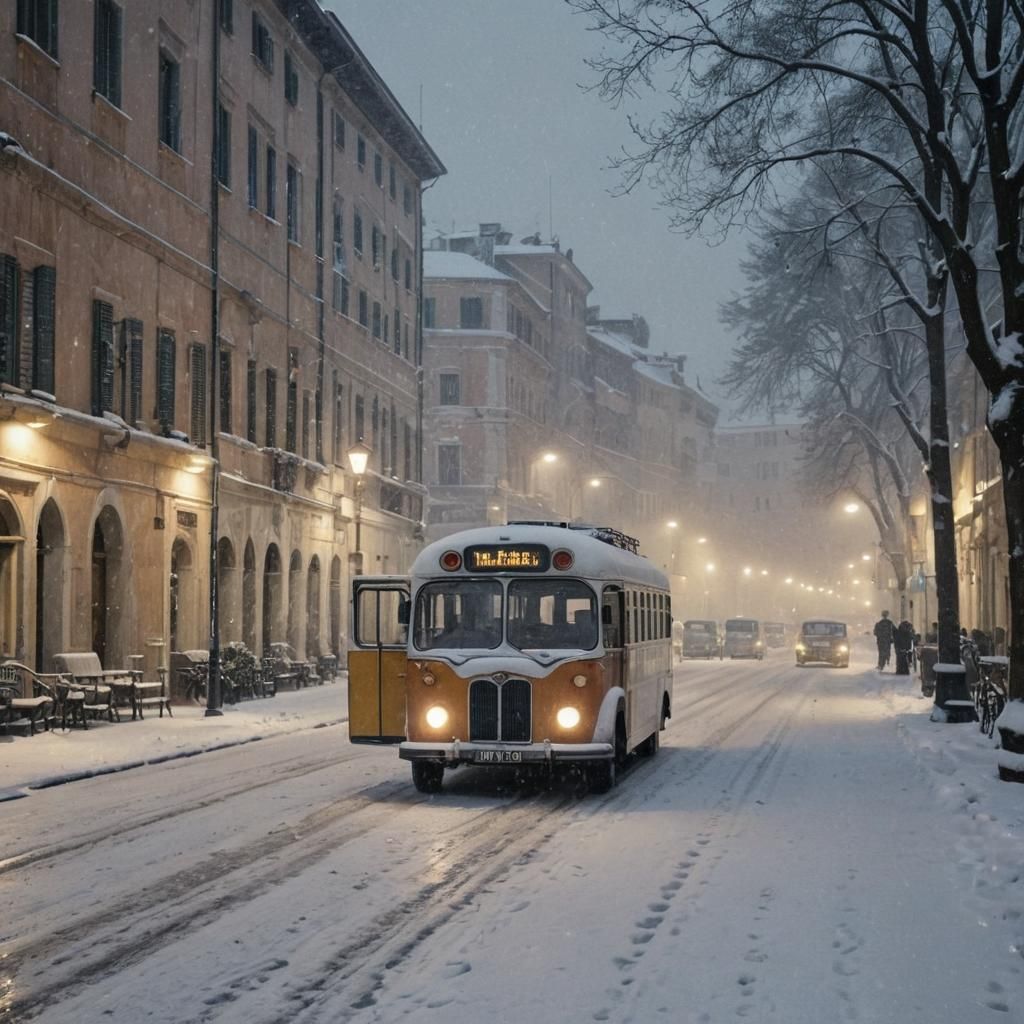 Rome, 1956: A Winter Night's Cinematic Photo