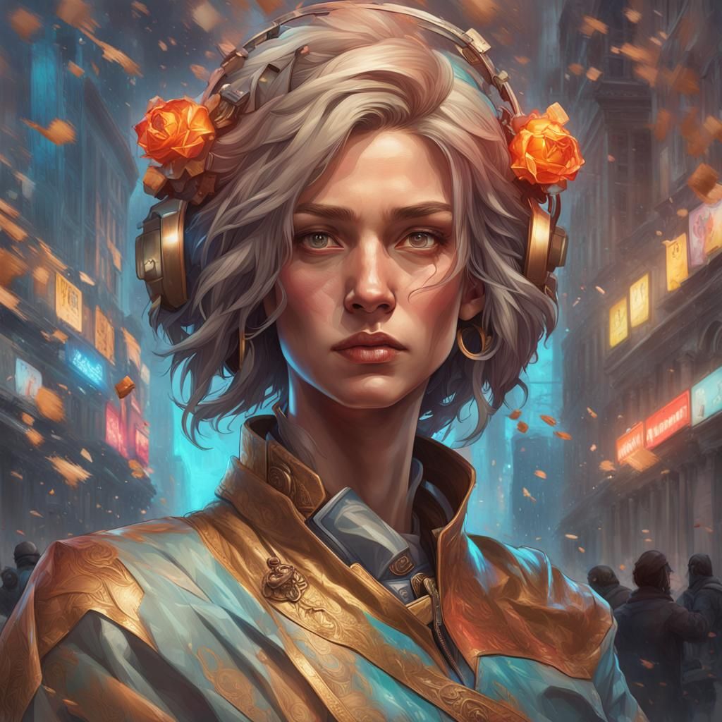 Detailed Portrait in Dynamic Lighting, 8K Resolution