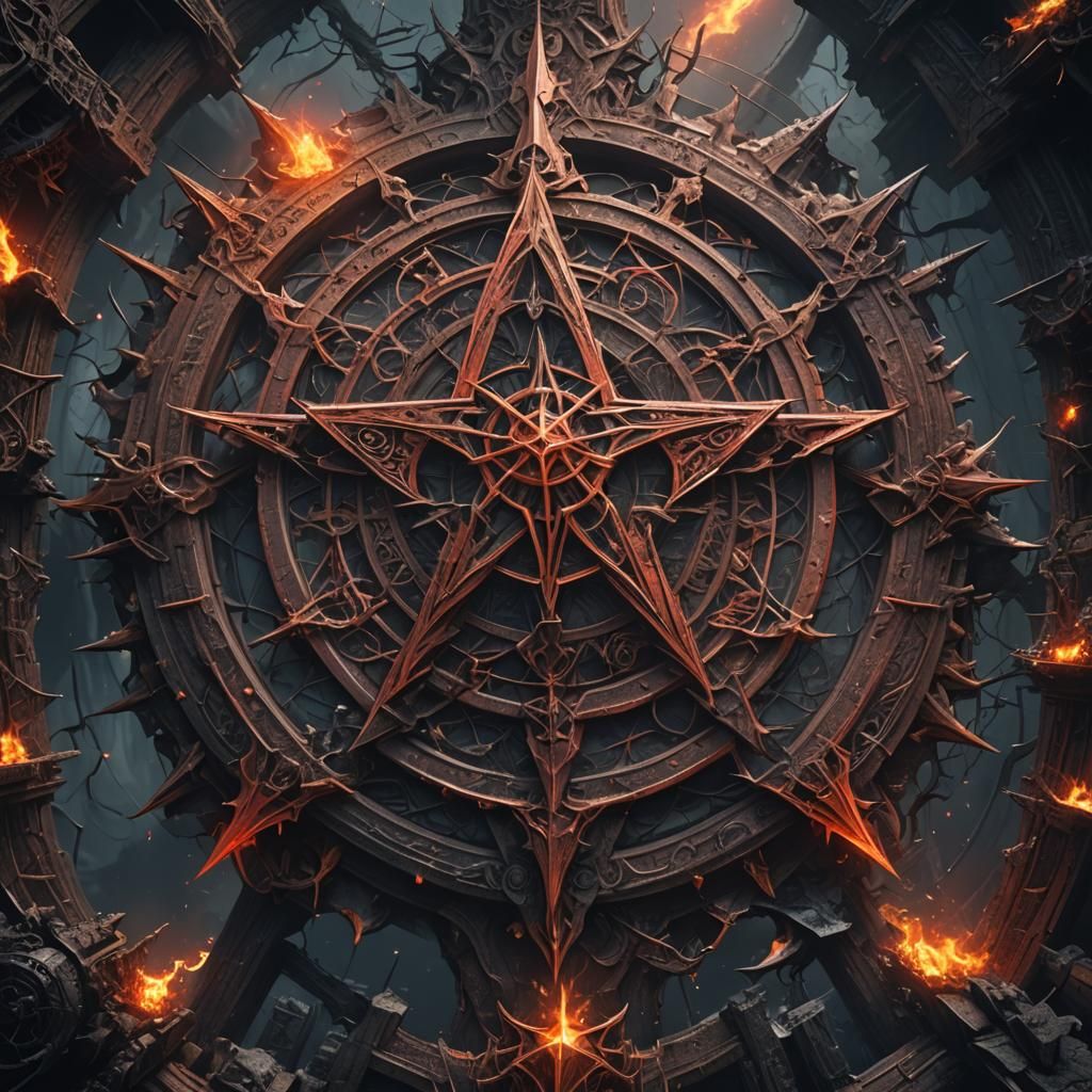 Satanic Star in Detailed Matte Painting
