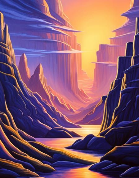 Psychedelic Creation of Life in Jim Burns Style