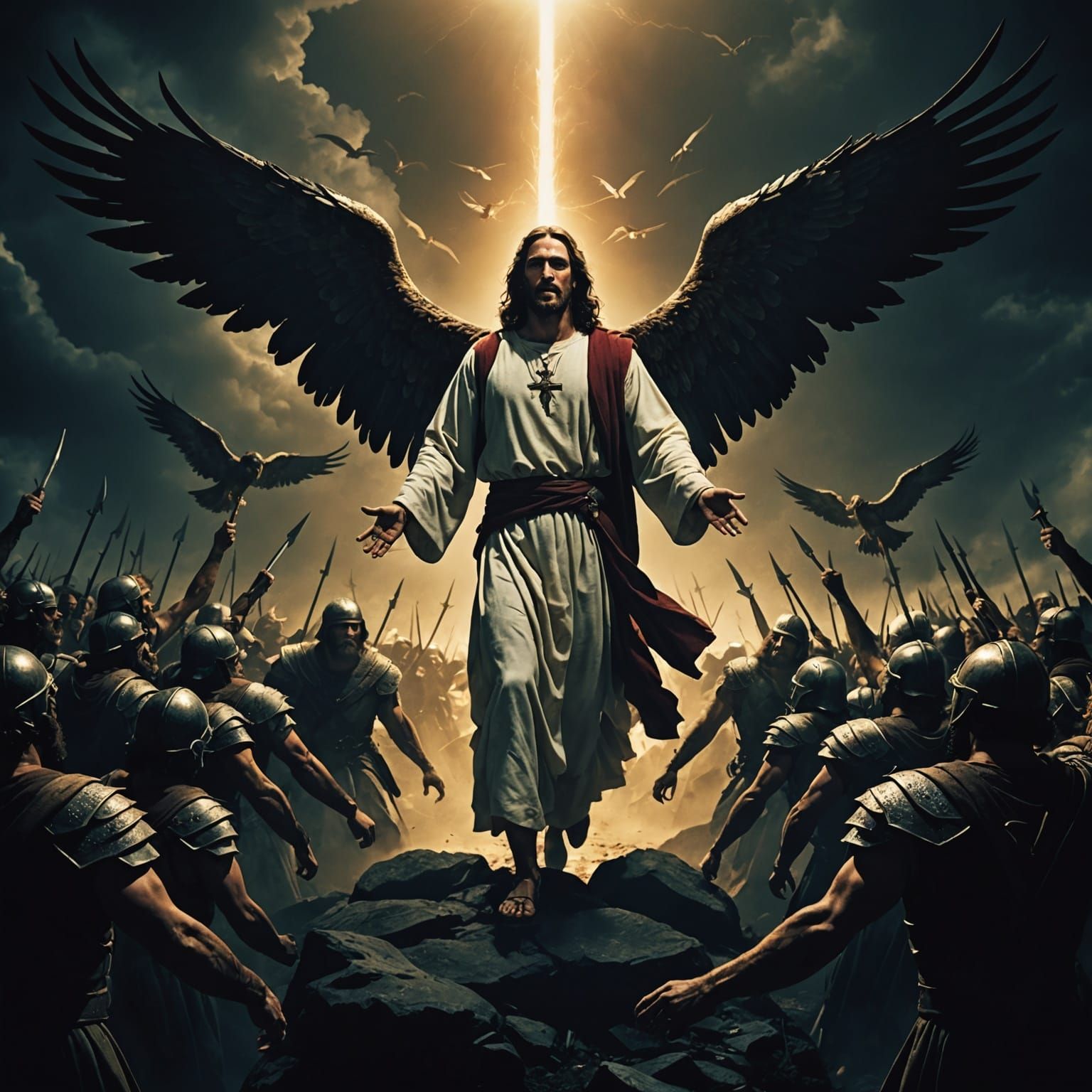 Jesus Christ Wins Against Satan in Dramatic Film Still