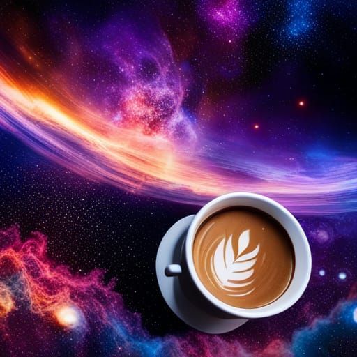 Cosmic Coffee Shop in Space with Alien Baristas