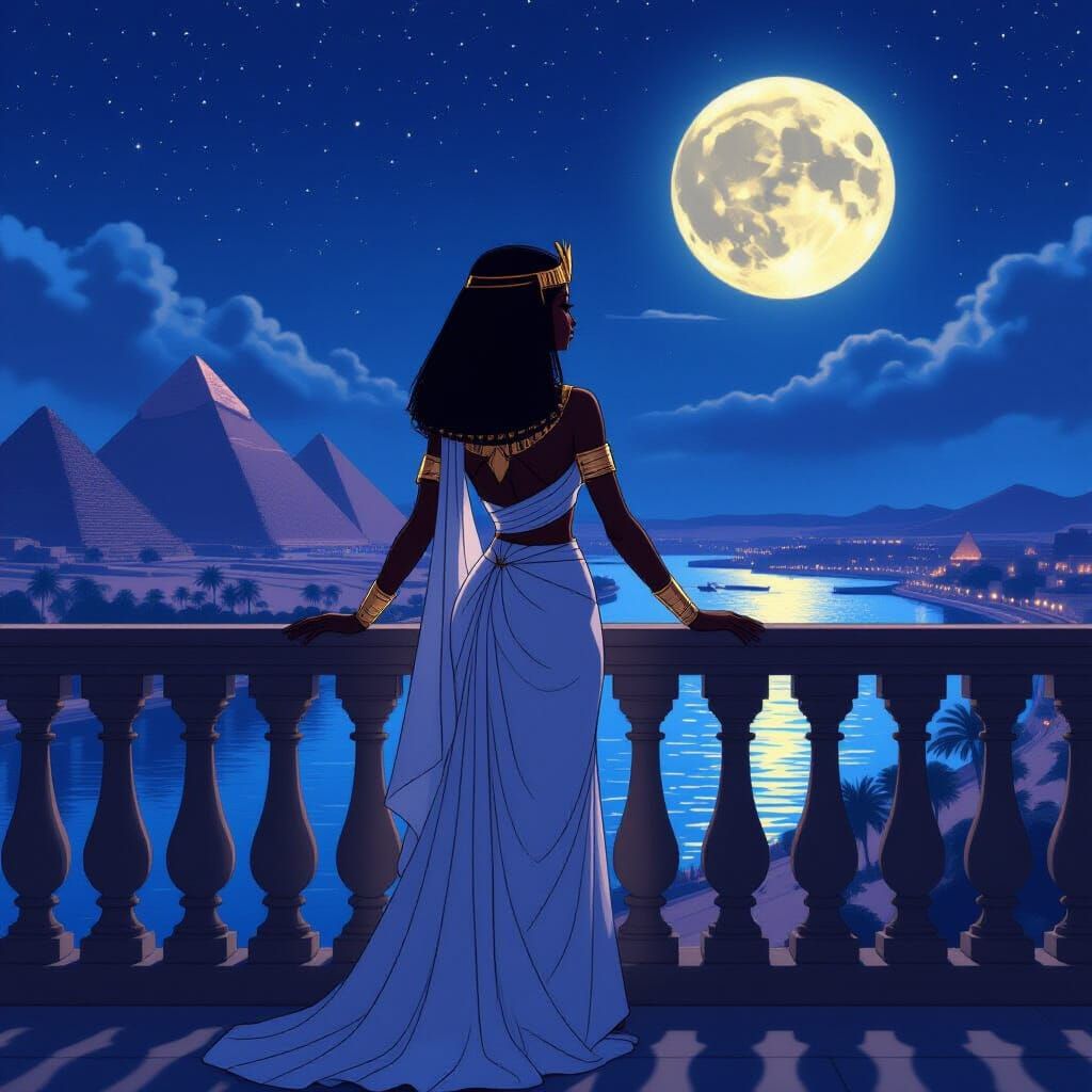 Egyptian Queen Cleopatra in Anime Style