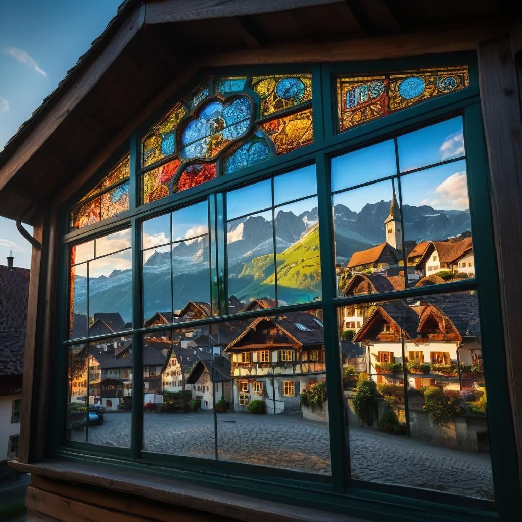 Mirrored Swiss Village in Ultra-High Definition