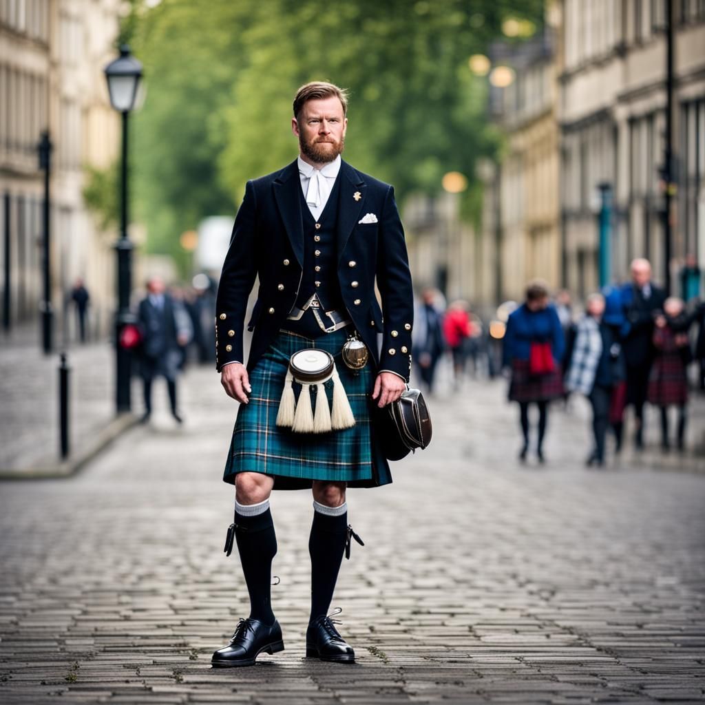 Man in Scottish Dress: Professional Photography Portrait