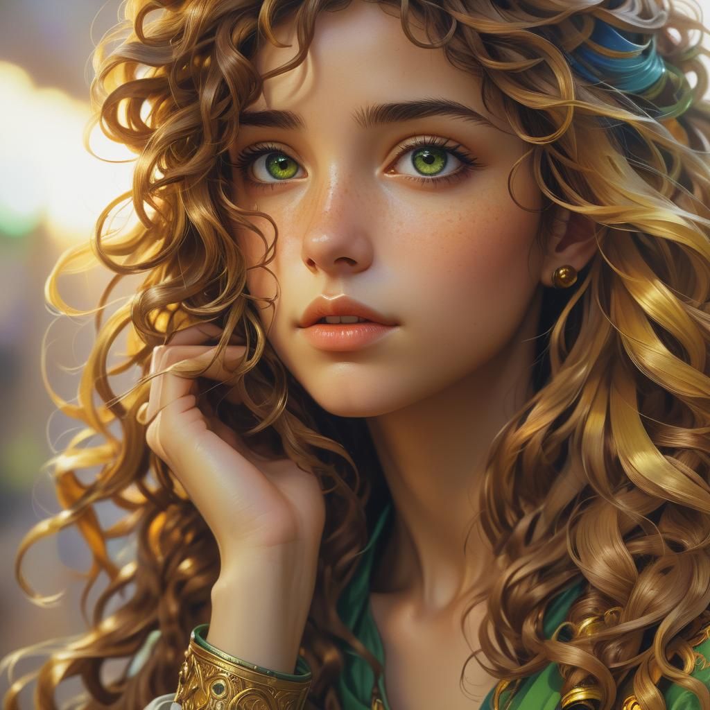 Anime Portrait of Young Italian Woman