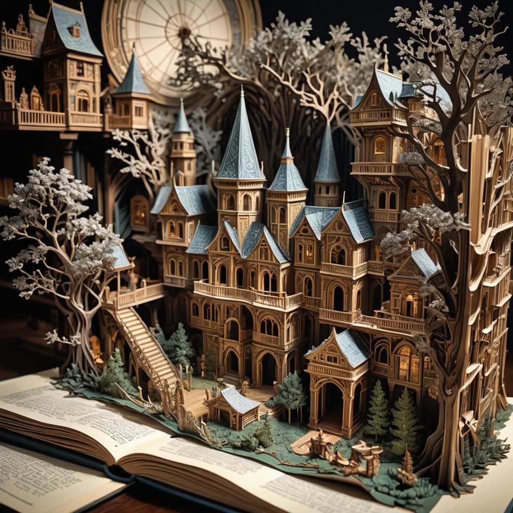 Hyperrealistic Pop-Up Books in Cinematic HDR Photography