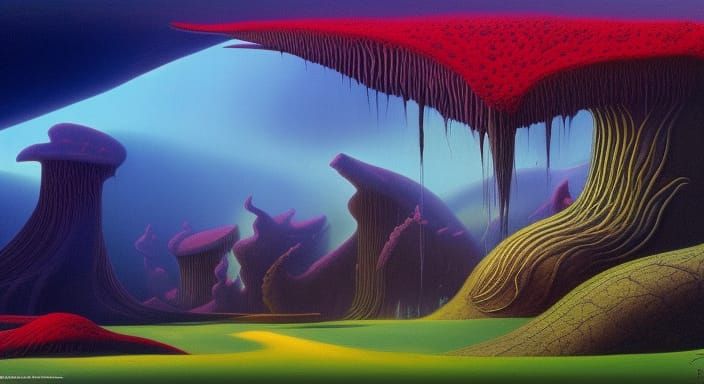 Mystical Dark Dreamscape with Dynamic Lighting