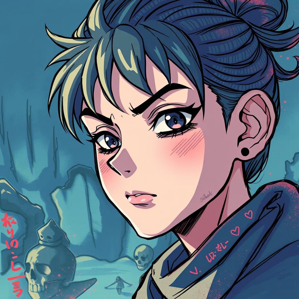 Anime-Inspired Masterpiece with Bold Lines and Pastel Colors