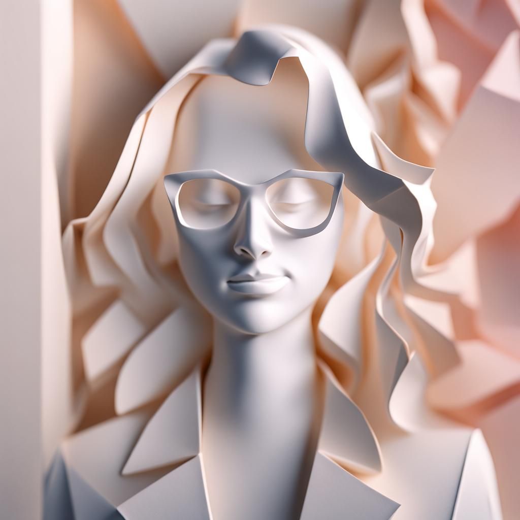 Intricate Origami Papercraft with Soft Focus