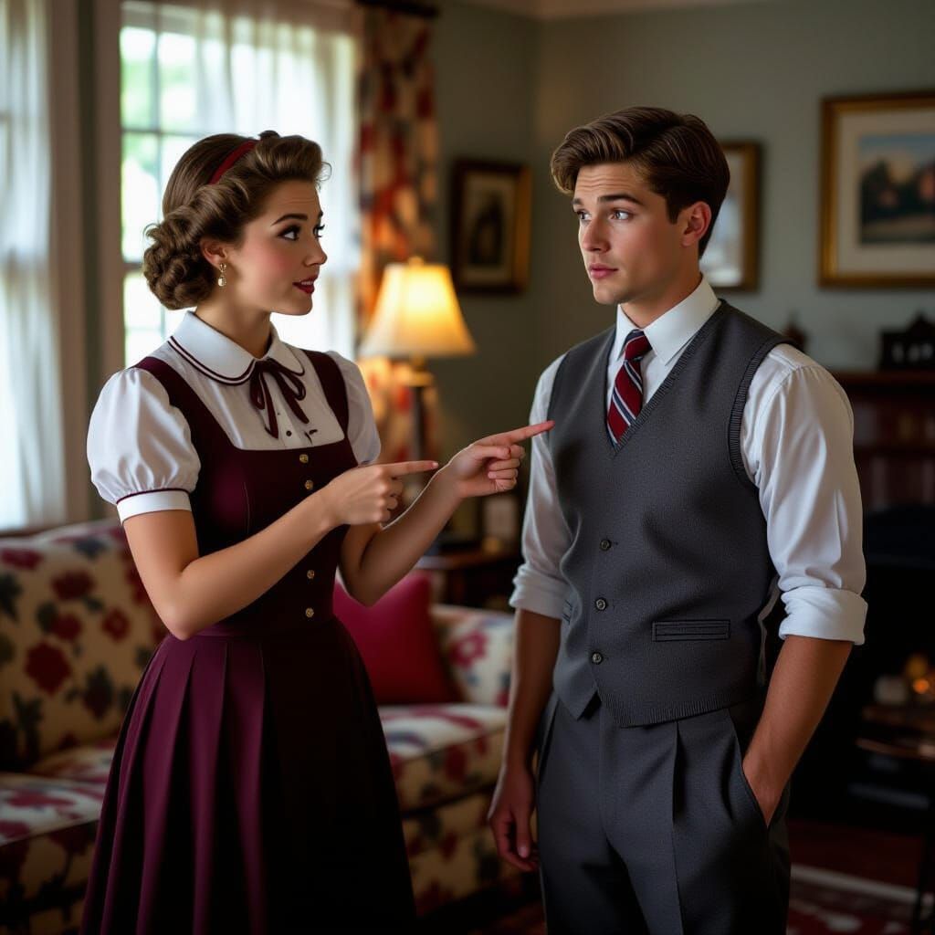 Elegant Woman Presents School Uniform