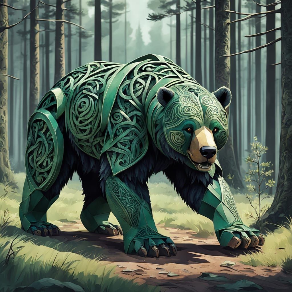 Ancient Celtic Bear Paw in Intricate Papercraft