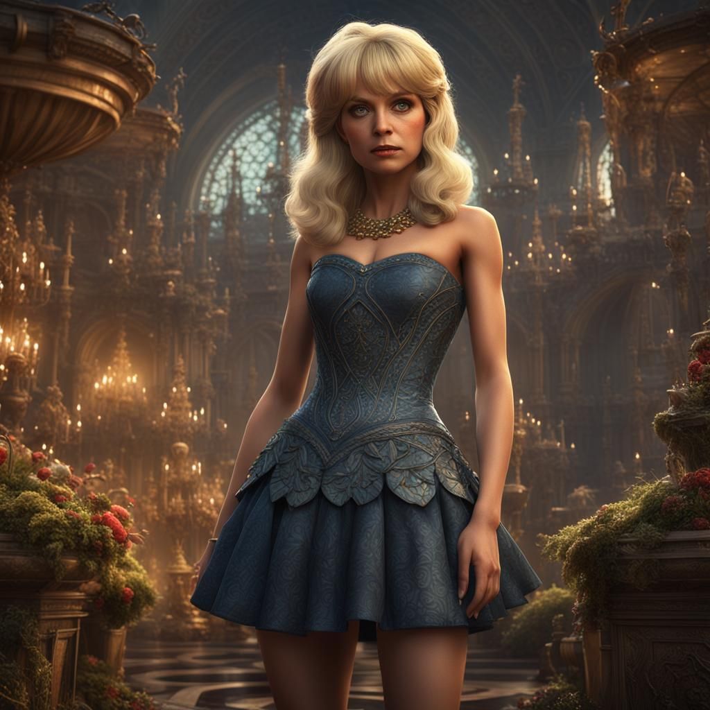 Young Woman in Strapless Dress, Digital Art