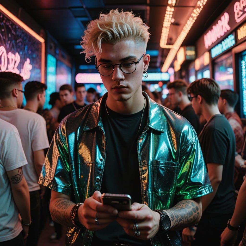 Grunge Guy in Discotheque